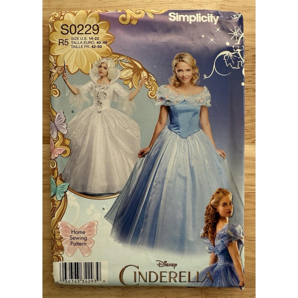 Simplicity‎ Pattern S0229 Misses' Costumes Disney Cinderella Size 14-22
